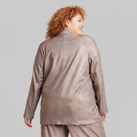Women's Oversized Glitter Blazer - Wild Fable Copper XXL - Picture 2 of 2